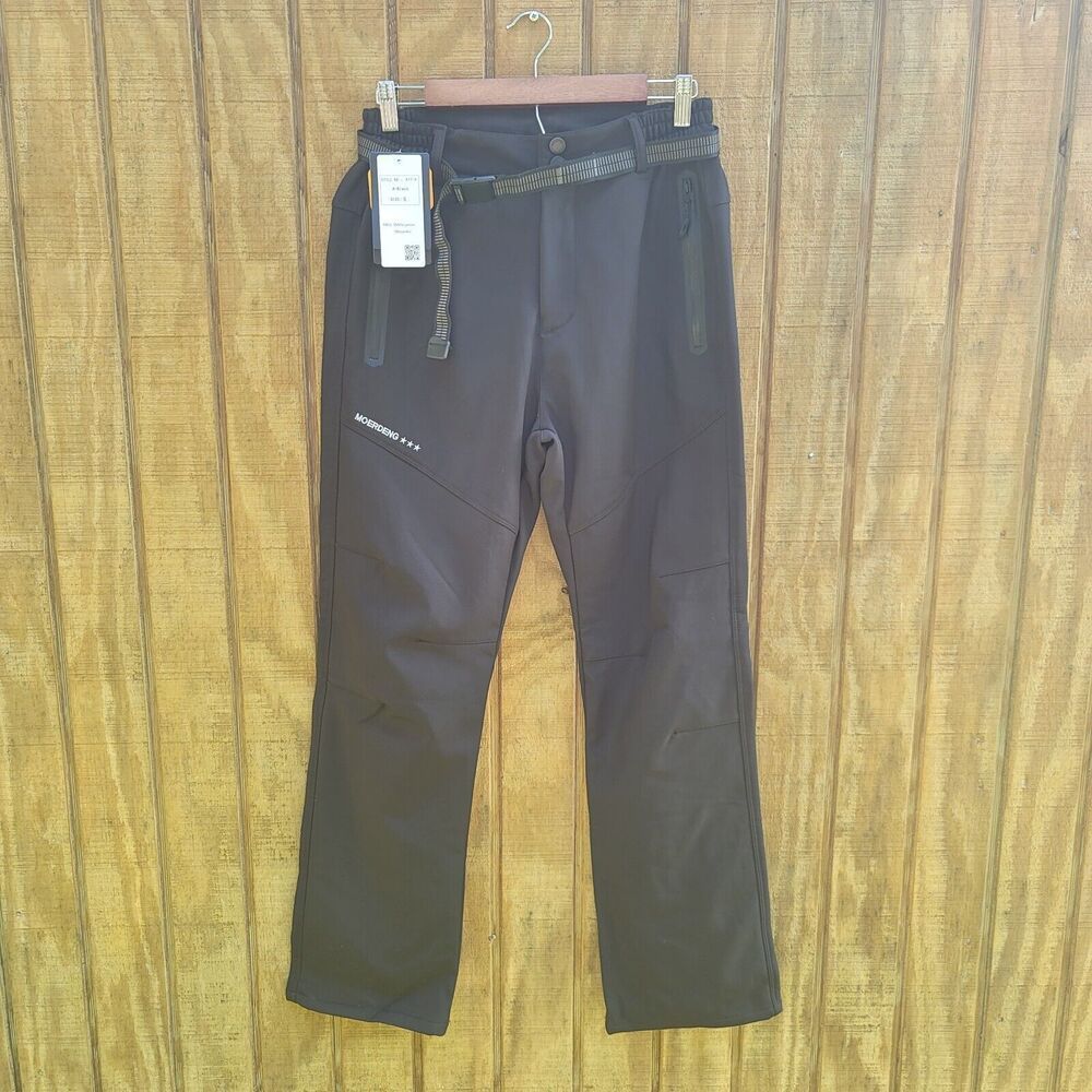 Moerdeng NWT Black Belted Lined Soft Cargo Ski Outdoor Pants Womens Size S